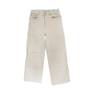 & Other Stories Crop Wide Leg Jeans Off White Cream Size 28